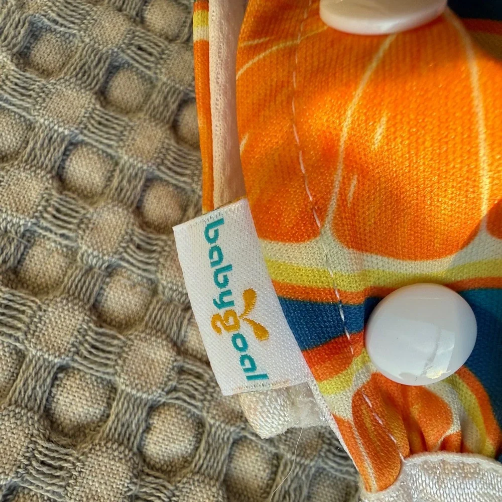 Babygoal Reusable Cloth Diaper One Size Citrus Orange Print Snap Closure